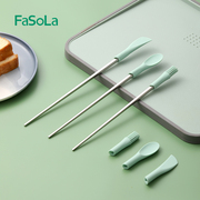 fasola硅胶三件套食品级双头，迷你油刷酱料抹小勺，壁刮化妆品工具