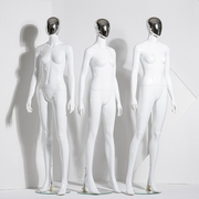 全身亮白银头模特道具女服装店，女装展示架人体韩版橱窗假人模特架