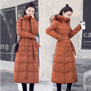 冬季棉衣女长款2020韩版修身显瘦加厚羽绒棉服，大毛领保暖外套