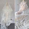 褶皱欧根纱布料白色毕业设计婚纱网纱绉透明硬纱肌理改造服装面料