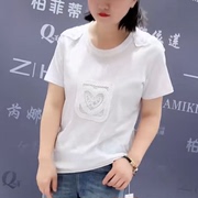 3508女权贵族夏季韩版宽松显瘦胖MM大码女装常规款短袖T恤潮