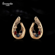 法国Eternelle奥地利水晶耳环法式复古时髦个性耳饰女神节礼物