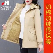 安娜品牌加绒加厚棉衣高档派克服女冬季2023年气质休闲百