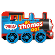 托马斯小火车造型书 Thomas and Friends Go Thomas Go 英文原版儿童早教益智英语启蒙纸板书 玩具书 轮子可跑 进口书籍