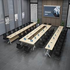 成都折叠培训桌椅组合多功能拼接会议桌长条桌可移动办公桌翻板桌