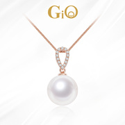 gio珠宝澳白海水珍珠项链女18k金钻石(金钻石)吊坠，单颗颈链优雅时尚款送礼