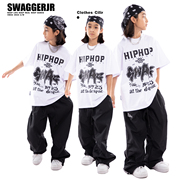 swaggerjr儿童街舞潮服hiphop短袖，长裤套装夏季炸街嘻哈演出服装