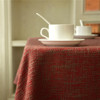 红色餐桌布加厚棉麻田园，风长方形台布艺，结婚庆婚礼茶几纯色定制