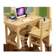 实木台式c电脑桌儿童学习桌子松木书桌家用卧室简易木桌现代办公