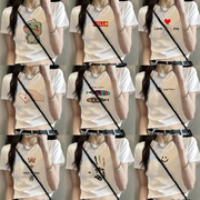 13岁大童14白色印花短款短袖T恤少女夏装15初中16高中学生12上衣8