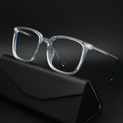 高品质透明大框近视眼镜架男女，时尚全框宽边眼镜框防蓝光变色