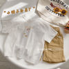 儿童纯棉t恤衫宝宝短袖，上衣女童纯白打底衫，2024夏天韩版童装
