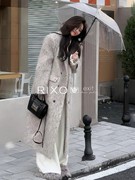 RIXO EXIT法式羊羔毛外套女冬季宽松加厚中长款过膝皮草大衣