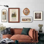 欧式复古北欧小众文艺客厅沙发背景墙装饰画美式轻奢法式现代挂画