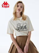 Kappa卡帕男女短袖2023夏运动休闲圆领印花半袖T恤K0DX2TD22P