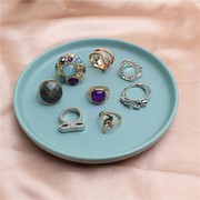 欧美风格金属镀金镶水钻戒指潮流个性简约时髦女式指环指圈