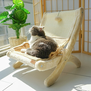 猫抓板猫窝猫椅子晒太阳四季通用猫爬架猫床猫咪吊床自制diy