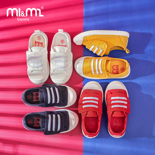 m1m2西班牙童鞋小盖子2024春季男女宝宝魔术贴软底帆布鞋M20398