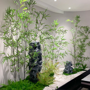 仿真竹子造景新中式室内景观绿植盆景庭院酒店隔断假植物装饰摆件