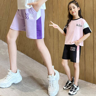 女童短裤夏季时尚韩版运动裤11中大童薄款洋气，12-15岁女孩五分裤