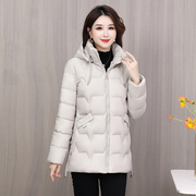 冬季羽绒棉棉衣女，中长款保暖棉服外套，2023韩版时尚纯色上衣