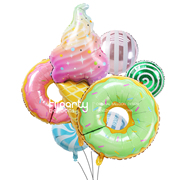 甜甜圈冰激凌网红创意气球生日派对糖果气球周岁生日布置婚礼装饰