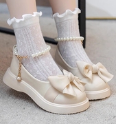 女童鞋2024秋季儿童演出白色，小皮鞋女孩中大童洛丽塔公主单鞋
