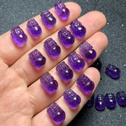 天然紫水晶貔貅吊坠，diy编绳镶嵌戒指，手链项链小滴溜手工编织配件