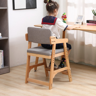 实木儿童学习椅可调节书桌，座椅学生写字椅靠背椅，宝宝升降家用餐椅