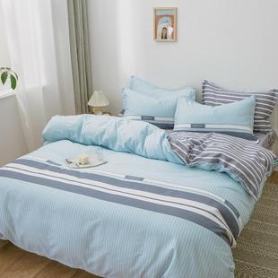 四件套纯棉床单被套1.51.8米2m100%全棉斜纹床上用品，三4简约家纺