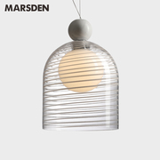 马斯登MARSDEN 卧室床头灯现代简约手工拉丝玻璃餐厅吊灯北欧灯具