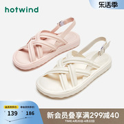 热风2024年夏季女士韩系温柔时装凉鞋公主风气质平底凉鞋女鞋