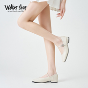 Walker Shop/奥卡索玛丽珍女鞋2024新春小皮鞋单鞋小香粗跟一脚蹬