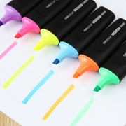 得力S600彩色荧光笔 记号笔 斜头水彩笔 5mm糖果色标记记号笔