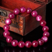 吴老头(吴老头)水晶，天然缅甸收藏级界面料鸽，血红红宝石手链手串女款