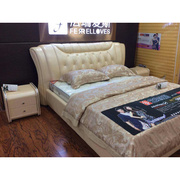 yilong真皮软床床双人床1.8米简约现代真皮，床北欧床小户型婚床
