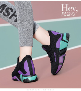韩版时尚潮流网面鞋百搭女鞋跑步运动鞋休闲鞋防滑软底单鞋