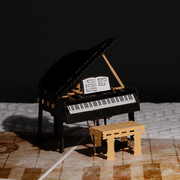 生日贺卡送男朋友生日礼物创意3D立体可定制折叠钢琴造型纸雕手工