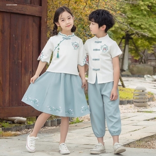 小学生汉服中国风表演服幼儿园，六一演出服夏装，合唱服儿童班服园服