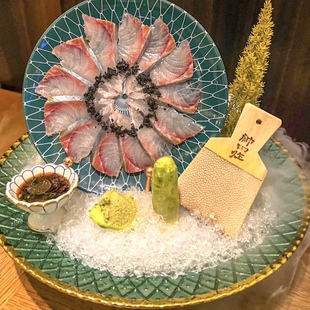 日本怀石会席板前料理陶瓷餐具圆形寿司刺身拼盘海鲜姿造烤肉盘子