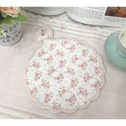 白先生家居韩式浪漫玫瑰陶瓷吸水隔热锅垫碗垫家用餐桌垫