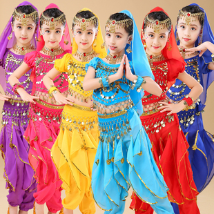 六一儿童印度舞蹈服装，女童天竺少女肚皮舞幼儿园，新疆舞民族演出服
