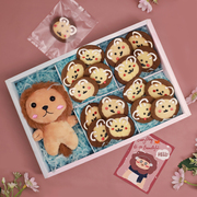 春节卡通曲奇饼干新年手工礼盒，儿童可爱小零食高颜值狮子元旦礼物