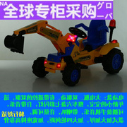欧洲儿童铲车可坐可骑大号玩具遥控推土机，电动叉车装载机车男