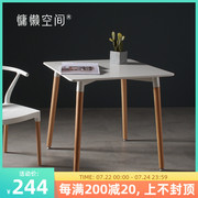 北欧长方形餐桌方桌多功能，家具小l户型白色，简约实木家用桌子正方
