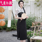 新中式女装国风套装裙子两件套女夏季2023年高级感显瘦连衣裙