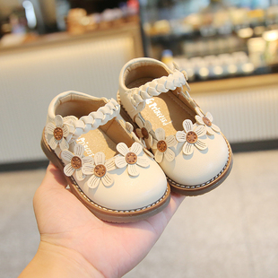 春秋季女宝宝鞋子1一2岁小童，公主鞋婴儿，小皮鞋防滑软底学步鞋