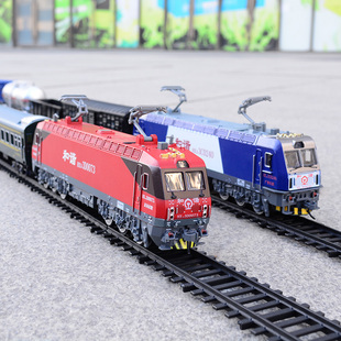 奥乐仿真火车模型，男儿童玩具轨道，电动合金遥控和谐电力机车hxd3cd