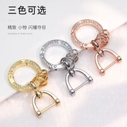 适用汽车钥匙扣女创意简约链挂件扣个性镶钻钥匙圈环书包挂饰绳带