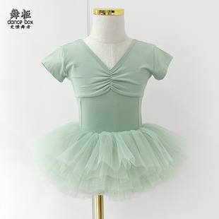 夏季儿童芭蕾舞裙芭蕾练功服女童半袖舞蹈服纯棉少儿中国舞考级服
